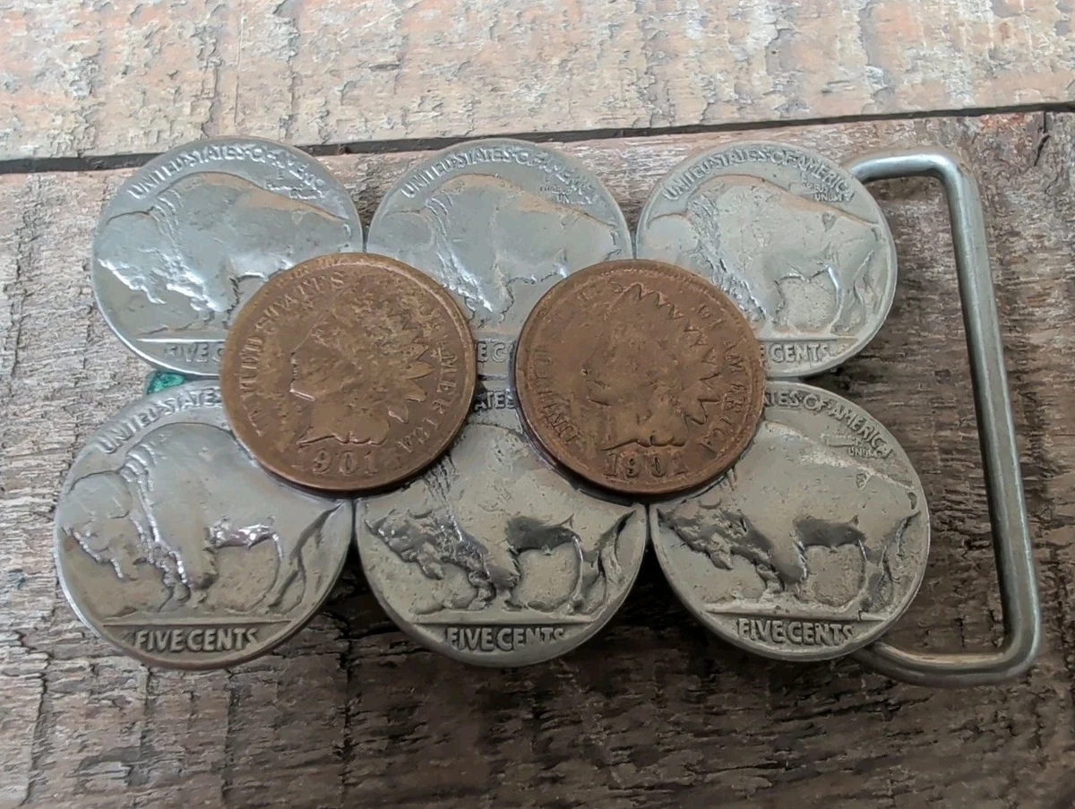 Vintage Southwestern Buffalo Nickel Belt Silver Bead Onyx Western Boho 32 Buffalo Nickel Belt Indiana Collectible Western Americana  main image 3