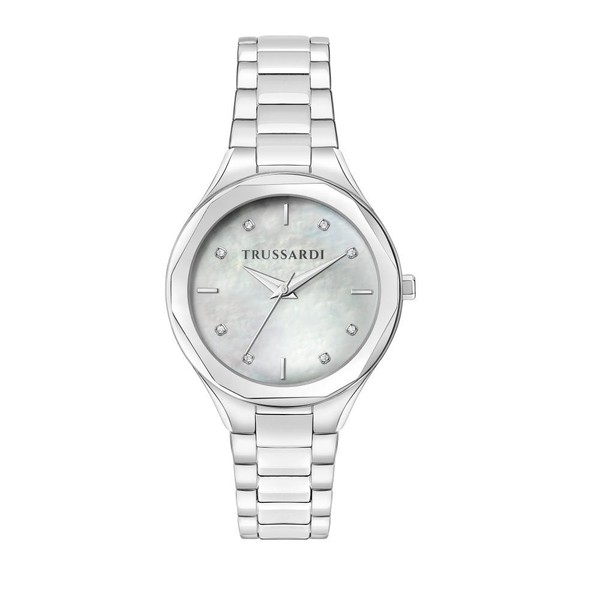 Trussardi Brink Damenarmbanduhr Quarz Edelstahl/Perlmutt 32 Mm Diamanten H/I-image