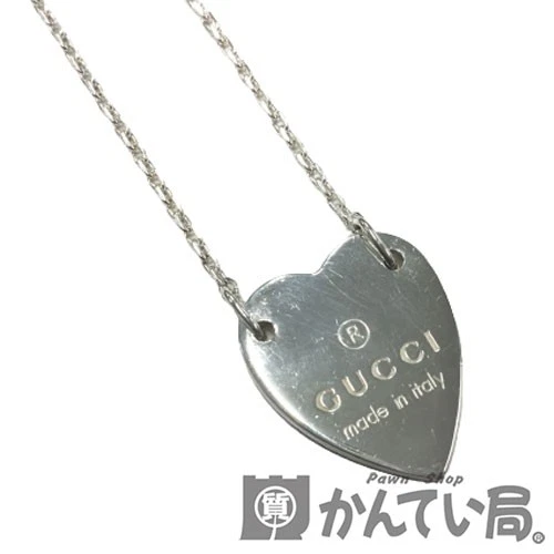 Ciondolo placca cuore logo Gucci usatoto arg 92
