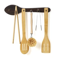 Remerry Kitchen Utensil Hanger Wood Hooks for Hanging Cooking Utensils Wooden...