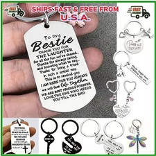 To My Bestie Keychain Gift For Best Friend Partner Wife Husband Key Ring Gift
