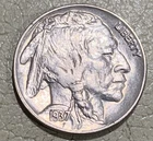 1937 Buffalo nickel nice original BU UNC condition coin Small Rev Spot