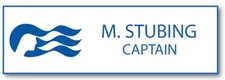 LOVE BOAT CAPTAIN M STUBING NAME BADGE BUTTON HALLOWEEN COSPLAY MAGNETIC BACK