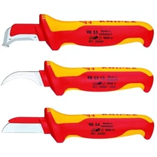 Knipex 3pc Cable Dismantling Knife Set Surgical Steel Shoe Hook Straight 1000V