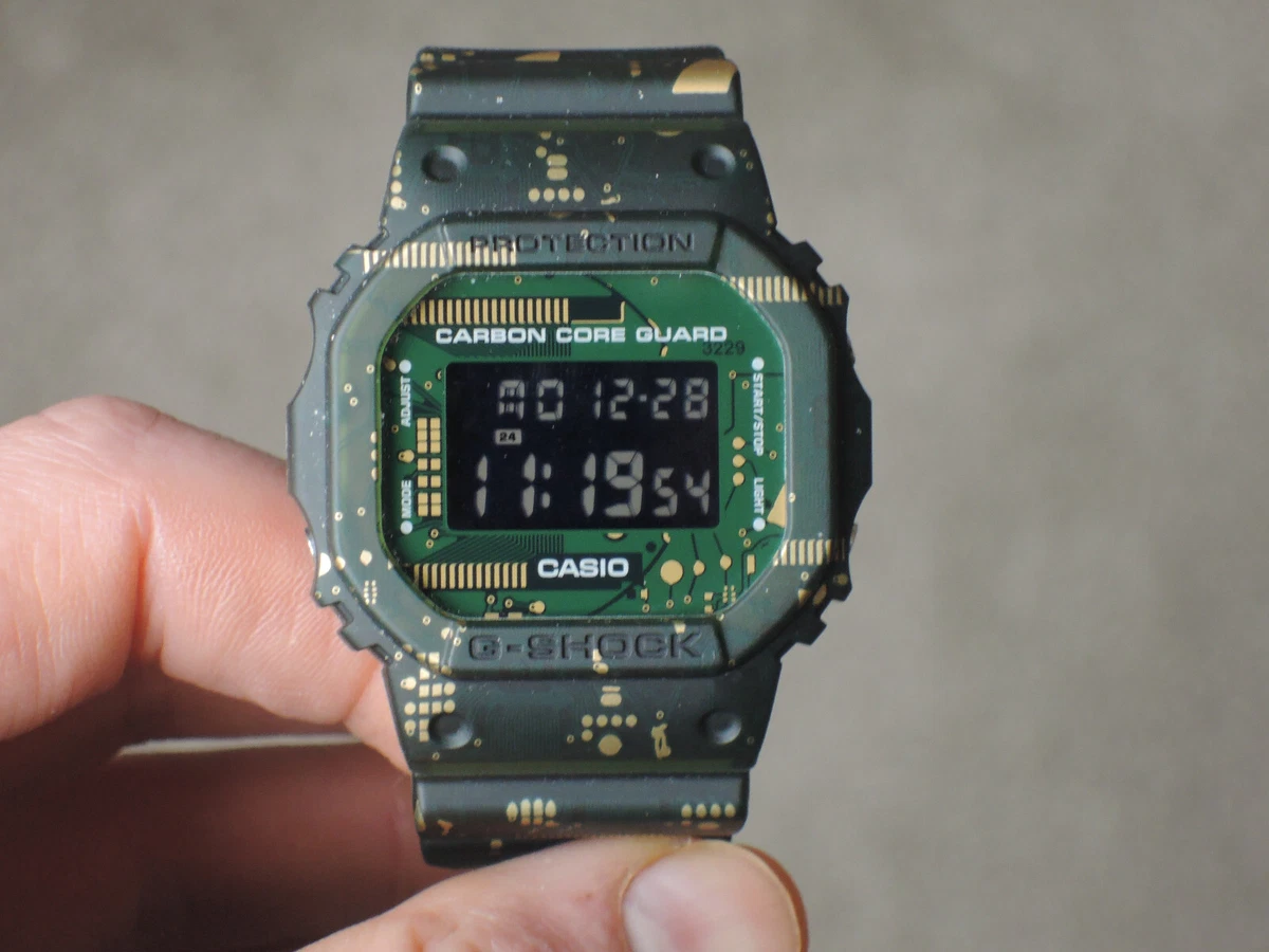 CUSTOM Modified Casio G Shock DWE 5600CC 3ER with NEGATIVE LCD DISPLAY used