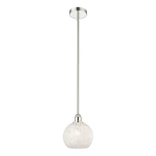 Innovations 616-1S WHM 1Lt 8" Stem Mini Pendant, PN - 616-1S-PN-G1216-8WM