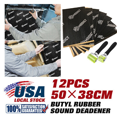 BLACK SOUND DEADENING PROOFING CAMPER CAR BUTYL MAT METAL AUDIO PANEL 24.54SQFT