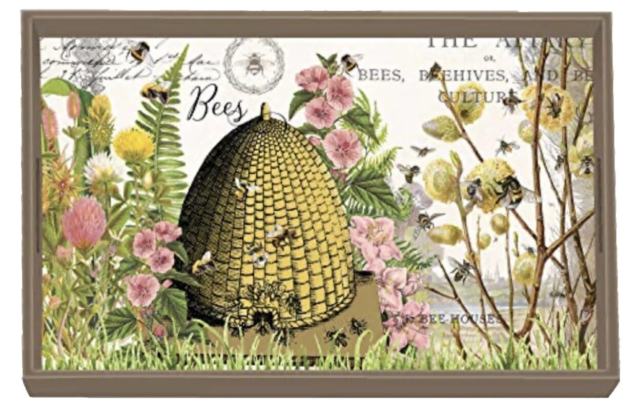 Wooden Michel Design Works Floral Serving Trays