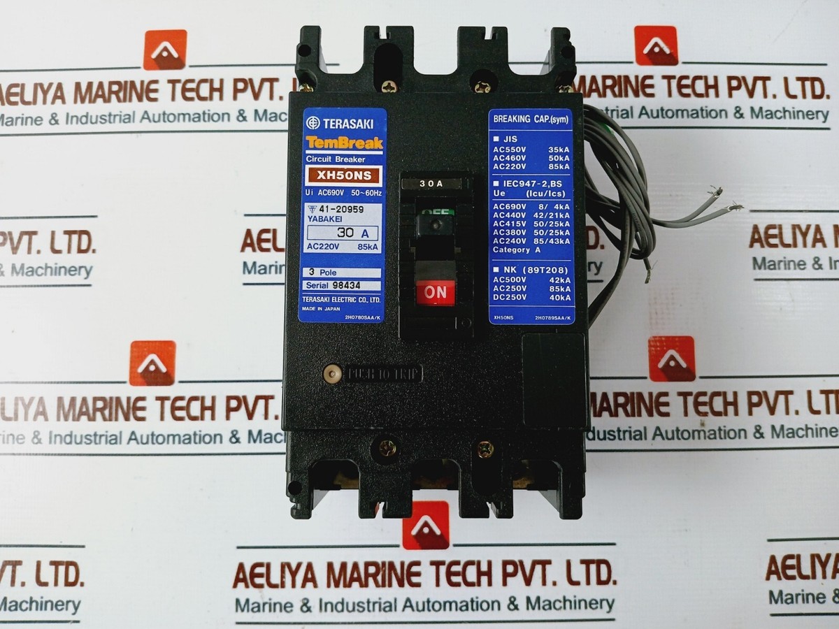Terasaki TemBreak XH50NS 3 Pole Circuit Breaker AC690V 50 Terasaki TemBreak XH50NS 3 Pole Circuit Breaker AC690V 50