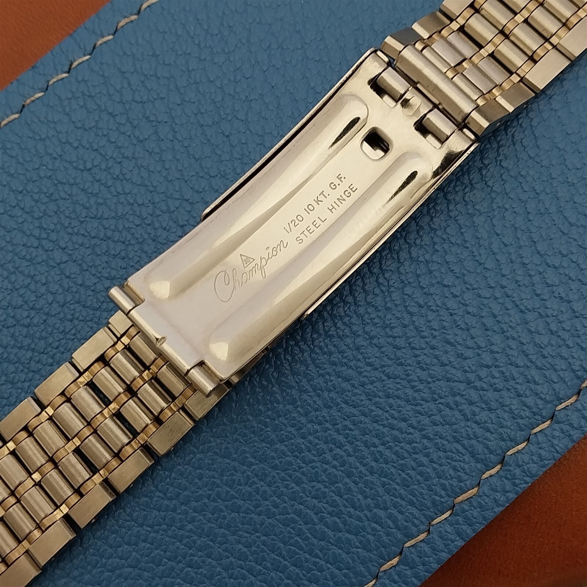 17mm JB Champion Stainless Steel & Gold Solid Link Unused