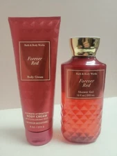 *2 Pack* Bath & Body Works FOREVER RED Shower Gel & Hydrating Body Cream NEW