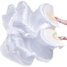 Belly Dance Fan Veils 1 Pair Left Right Silk Folding Fans 180x90cm Dancing