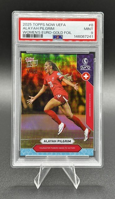2025 Topps Now Women's Euro - Gold #8 Alayah Pilgrim Rookie /50 PSA 9