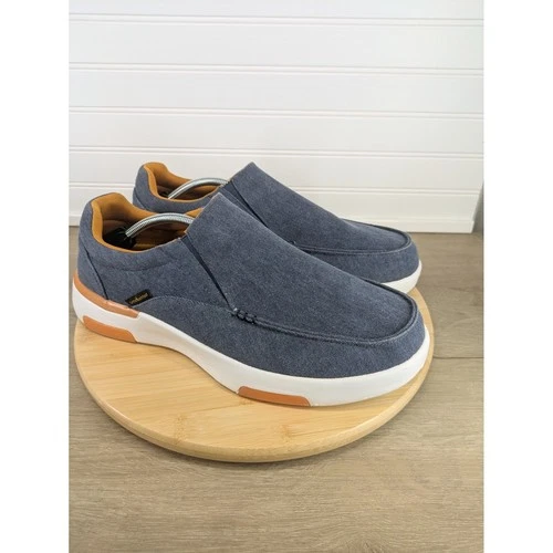 OrthoComfoot Mens Blue Canvas Slip On Loafers Casual Comfort Shoes Size EU 47