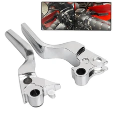 Chrome Aluminum Shorty Hand Brake Clutch Levers For Harley Dyna Street Bob FXDB