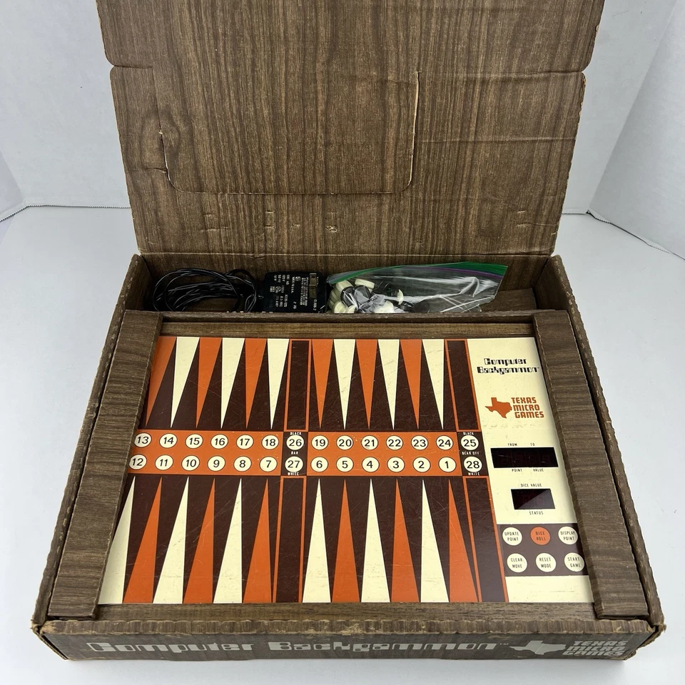 Backgammon de computadora Texas Micro Games 1978 vintage Foto 3 de 4