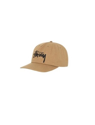 Stussy Big Stock Mid Depth Cap Canvas Tobacco Verstellbar Unisex Baseballkappe