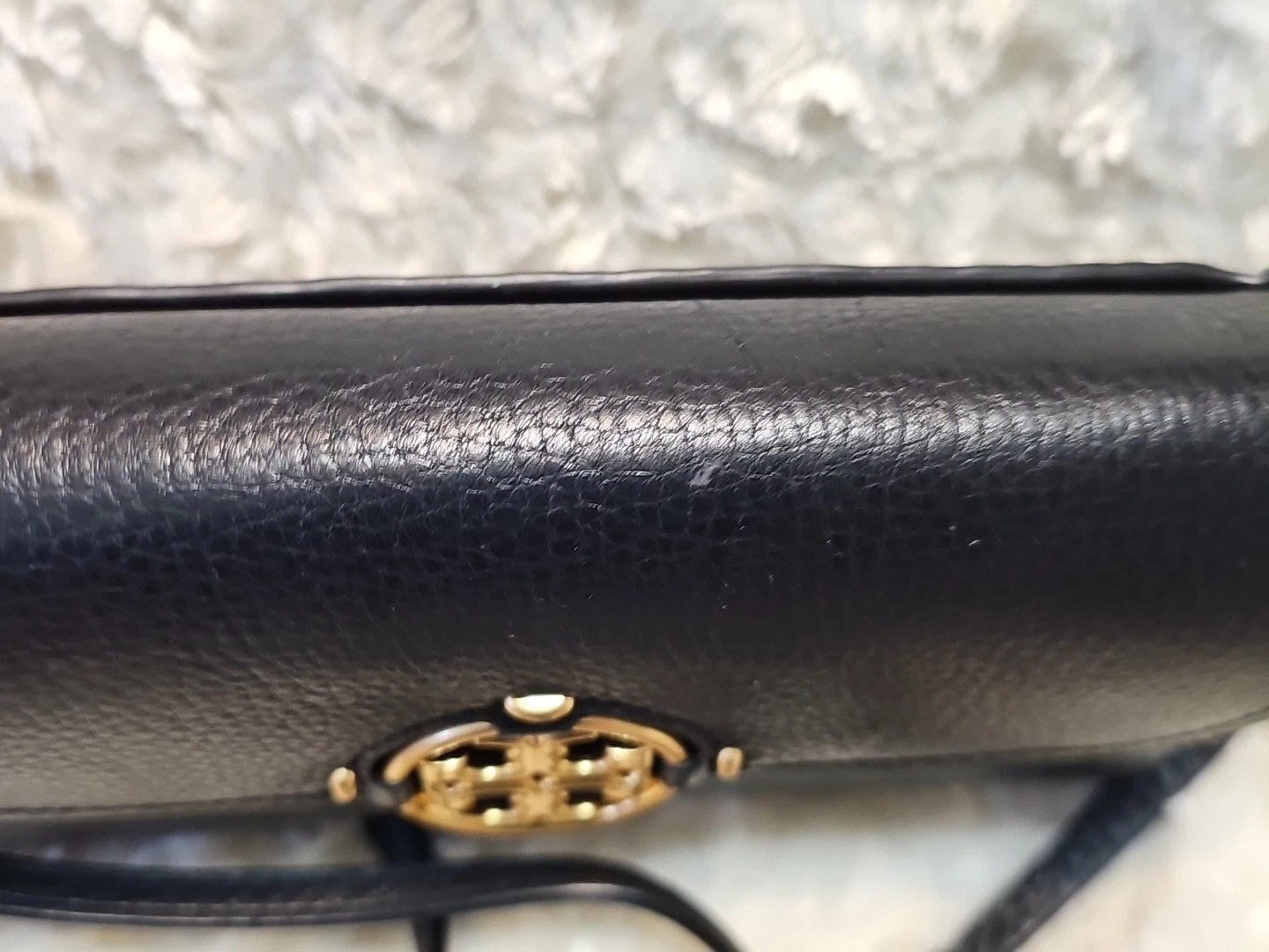 Borsa a mano Tory Burch Metal Miller Small tracolla nera pochette portafoglio $ 365