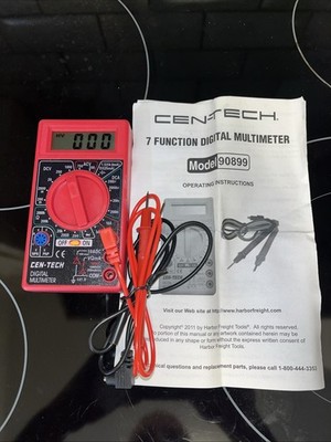 Cen-Tech 90899 Red Black 7-Function Digital Multimeter
