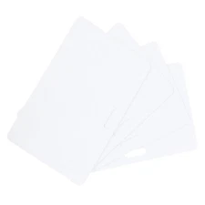 100 Pack Blank PVC Cards 20mil ID Cards with Horizontal Slot Punch White