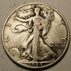 1944 S Walking Liberty Half Dollar 90% Silver  VG-F   "As Pictured-Not Cleaned"