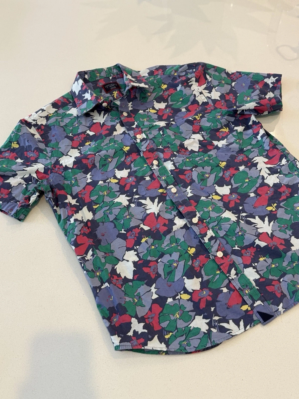 UNTUCKit Shirt Men Medium Multi Floral Hawaiian Ramisco Short Sleeve Aloha