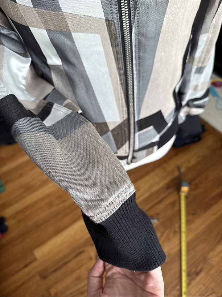 Frere Men's Geometric Bomber Jacket Custom Size S Chest 38 - Image 2 of 4