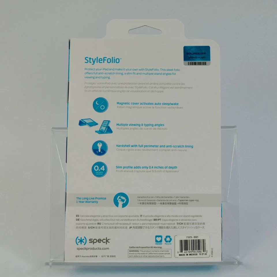 Speck All iPad mini 2 3 StyleFolio Teal Blue Case New - Image 4 of 4