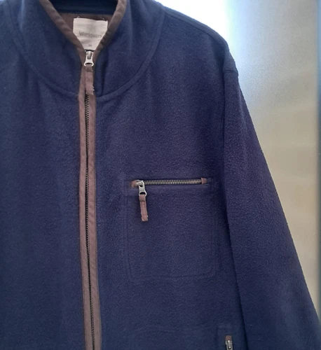 Vellón WoolOvers. Algodón orgánico. Vellón con cremallera completa. Talla M, azul marino. - Imagen 4 de 16