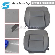 Front Both Side Leather Bottom Seat Cover Med Flint Gray For 2004-2008 Ford F150