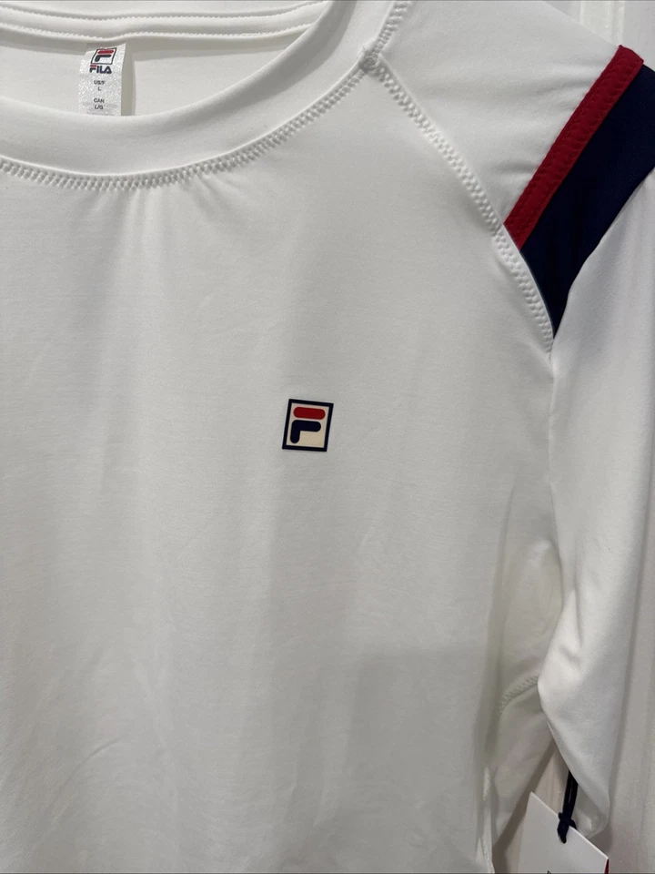 Camiseta de tenis para mujer Fila Pickleball Essentials manga larga blanca talla grande nueva con etiquetas Foto 2 de 4