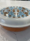 Vintage Pyrex Aztec Pattern Oblong Casserole Dish 2.5 QT With Lid