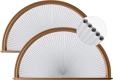 2 Pack Blackout Half Moon Window Shade 72" X 36" No Drill Cellular Blinds for Ar