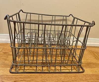 テント・タープ Vtg wire l milk crate USA 70's Vintage 1970's Metal Wire Milk Dairy Crate 4-82 Superior Ink