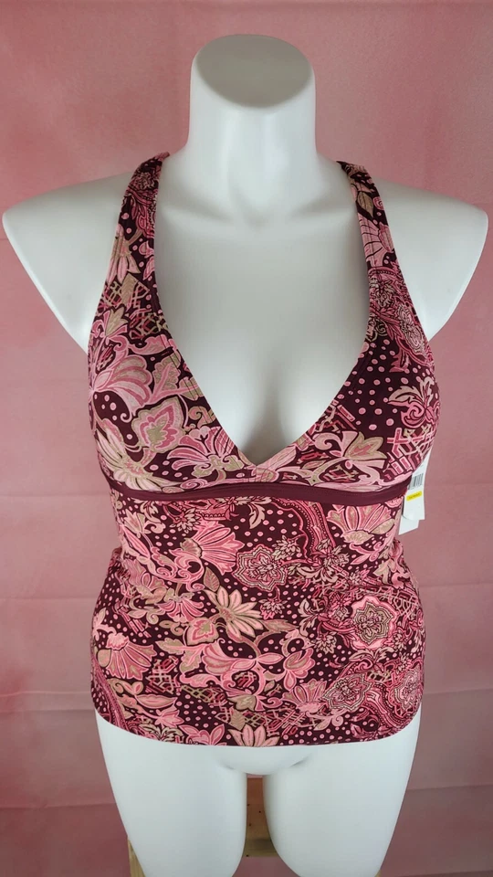 Carmen Marc Valvo черный многоцветный плавать верхний танкини sz средний новый с Ярлыками W подушечки - Изображение 3 из 4