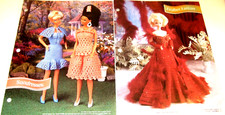 Lot of 3 Crochet Fashion Doll Dress Patterns - Two Sundresses, Feather Fantasy