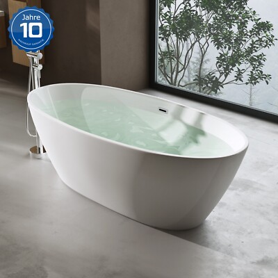 Badewanne freistehend 150/170cm Acryl badewanne Weiß glänzend Vicenza599 NEU