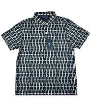 NWT William Murray Men's Crash Landing Golf Polo M L XL Navy UPF Comfort C1