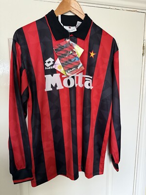 AC Milan 1993 - 1994 Home Lotto long sleeve shirt size Medium New