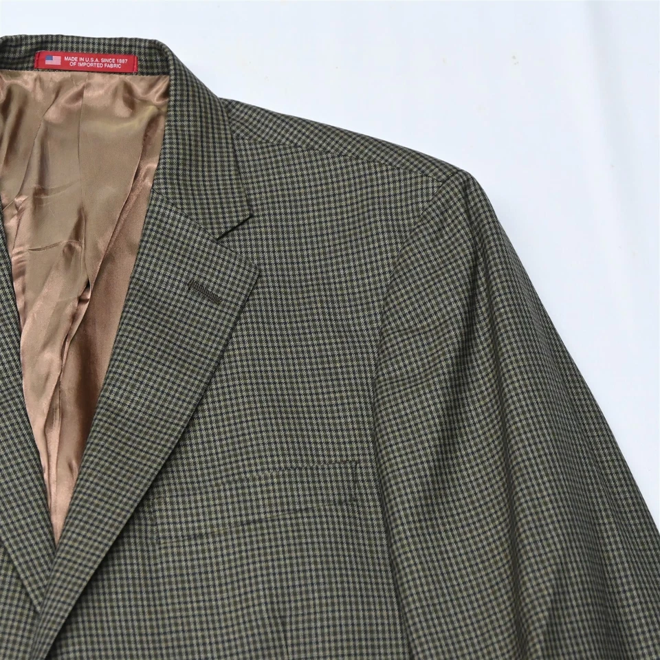 Hart Schaffner Marx 44R Verde Cuadros Hecho en EE. UU. Lana Hombre Traje Chaqueta Abrigo Deportivo Foto 2 de 4