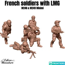 Eskice Miniatures Ultra Modern French Army Soldiers w/ LMG Spectre 15 20 28mm +