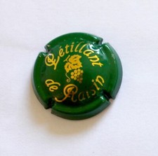 RARE CAPSULE MOUSSEUX - PLAQUE MUSELET CRÉMANT - PETILLANT DE RAISIN  VERT OR