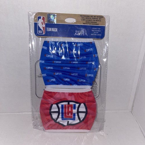 Los Angeles Clippers NBA Team Mask Face Cover Confezione da 2 NUOVI in Confezione. Comfort - Foto 3 di 7