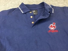 Cleveland Indians Polo Shirt Men’s Medium Blue Chief Wahoo Lee Sports MLB