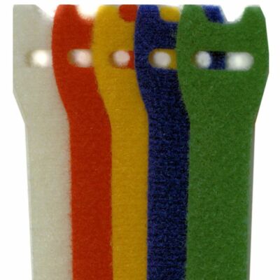 Hook and Loop Cable Ties Coloured 200mm x 13mm Pack of 50