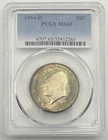 1964-D Silver Kennedy Half Dollar MS65 PCGS GEM BLUE TONING