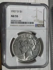 1927-D Silver Peace Dollar NGC AU 55