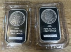 2 x 1 Troy Ounce .999 Fine Silver Bars, Total 2 Troy Ounces, Made in USA