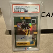 2024 Panini Clearly Donruss George Pickens Green Auto /25 PSA 9 Cowboys