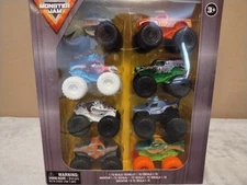 Monster Jam 1:72 8 Pack Zombie El Toro Loco Sparkle Smash Thunderroarus Dragon